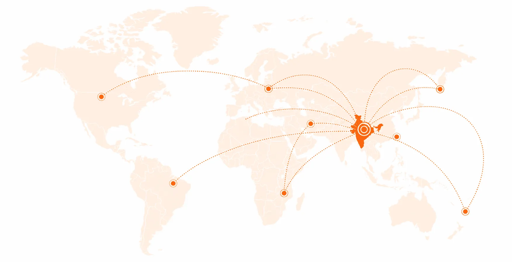 World Map representing Aadishakti Enterprises global supply reach